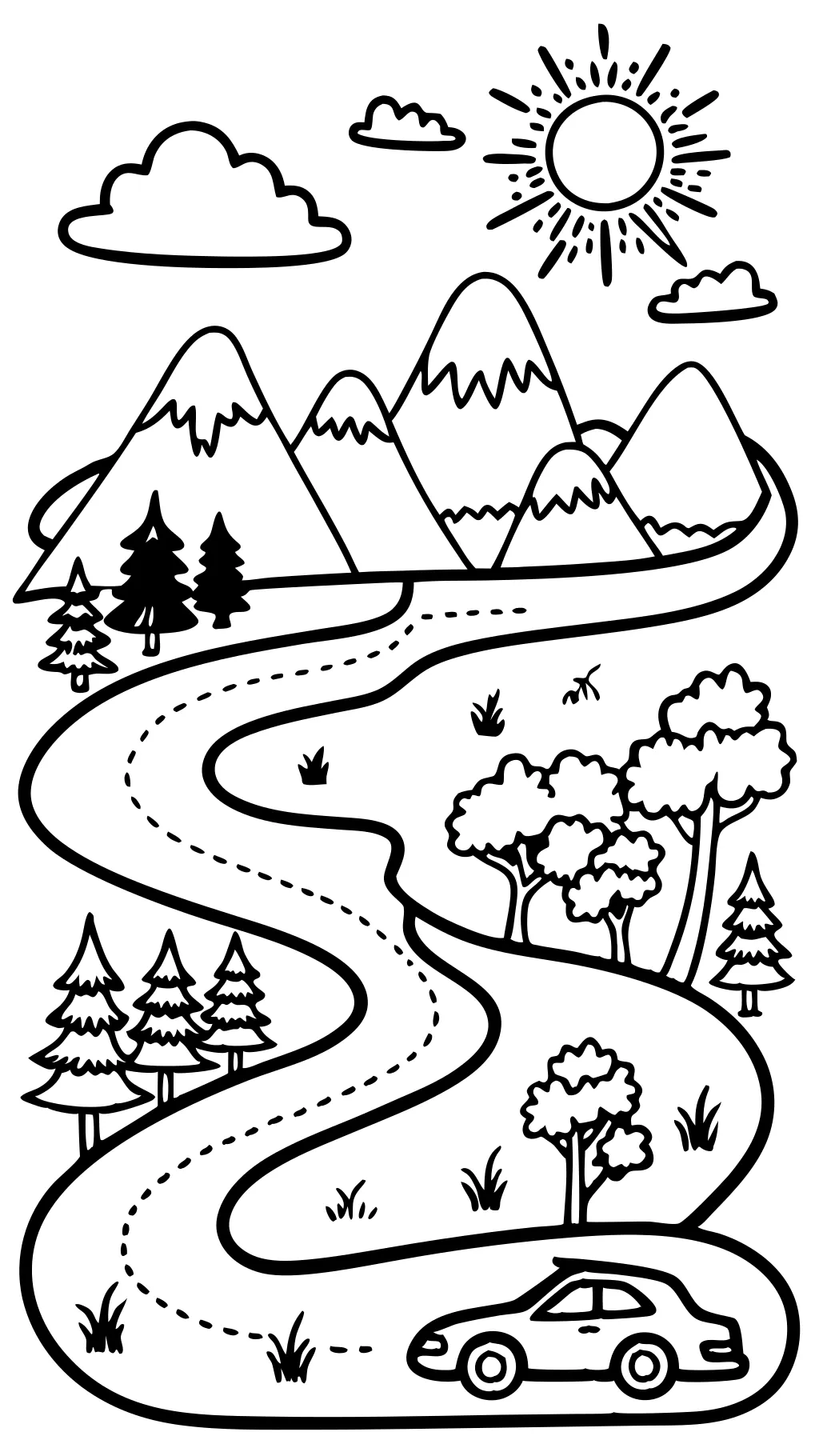 road coloring page